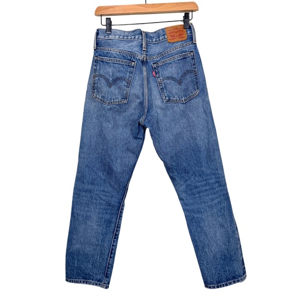 Levi’s Wedgie Straight High Rise Distressed Button Fly Jeans Size 26 - Picture 4 of 15